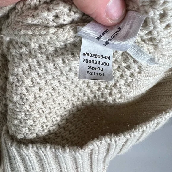 GAP Cotton Short Sleeve Knit  Beige Cardigan Sweater Womens Small - Picture 7 of 7
